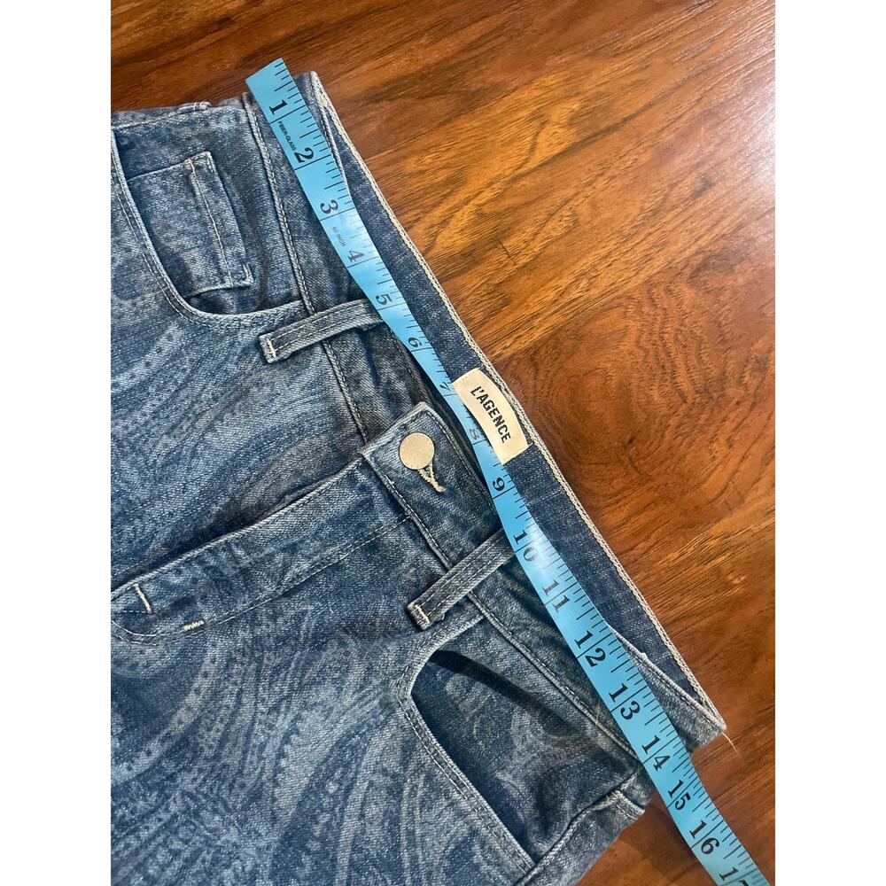 L’AGENCE Stassi High Rise Jeans Paisley Laser Sz 28 6 Baby Bootcut 31 in Inseam - Picture 7 of 12